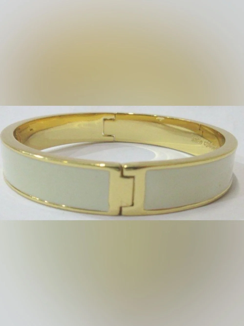 Kate Spade gold and white enamel hinges bangle bracelet - Picture 3 of 7